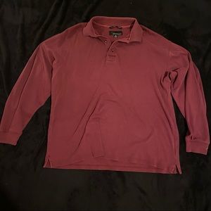 Greg Norman Maroon Long Sleeve Collared Shirt